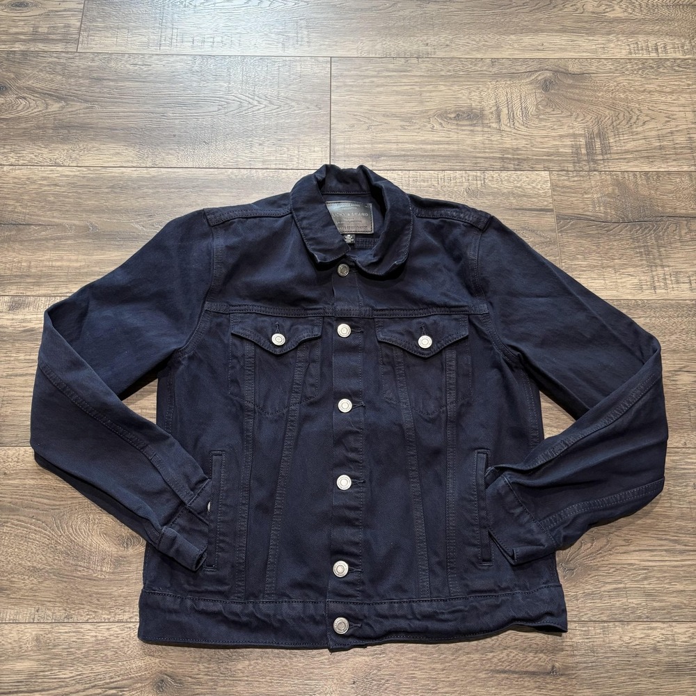 Lucky Brand Jacket Womens Medium Blue Tomboy Trucker Denim Button Front Pockets